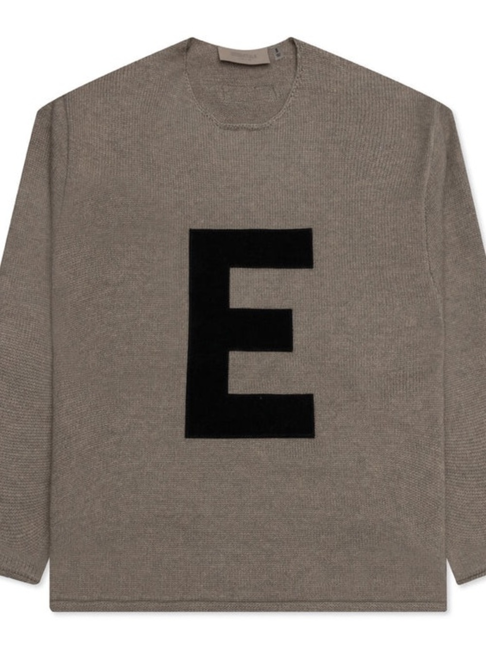 ESSENTIALS KID'S RAW EDGE SWEATER - DARK OATMEAL. 4-5